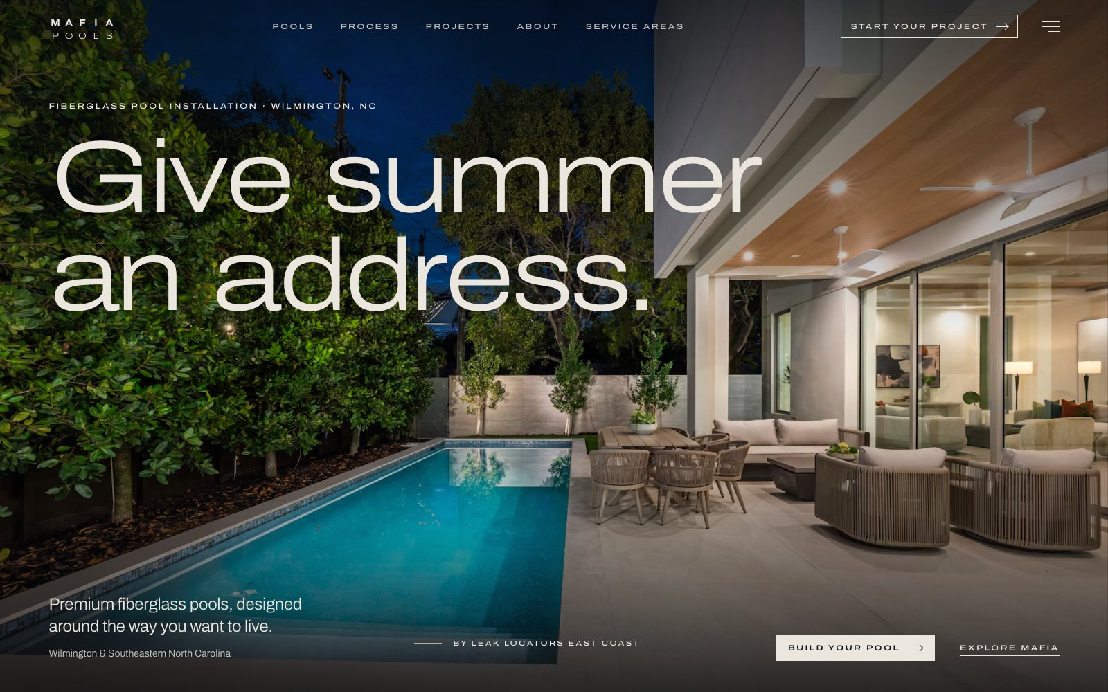 The Mafia Pools homepage, captured from the finished pre-launch build