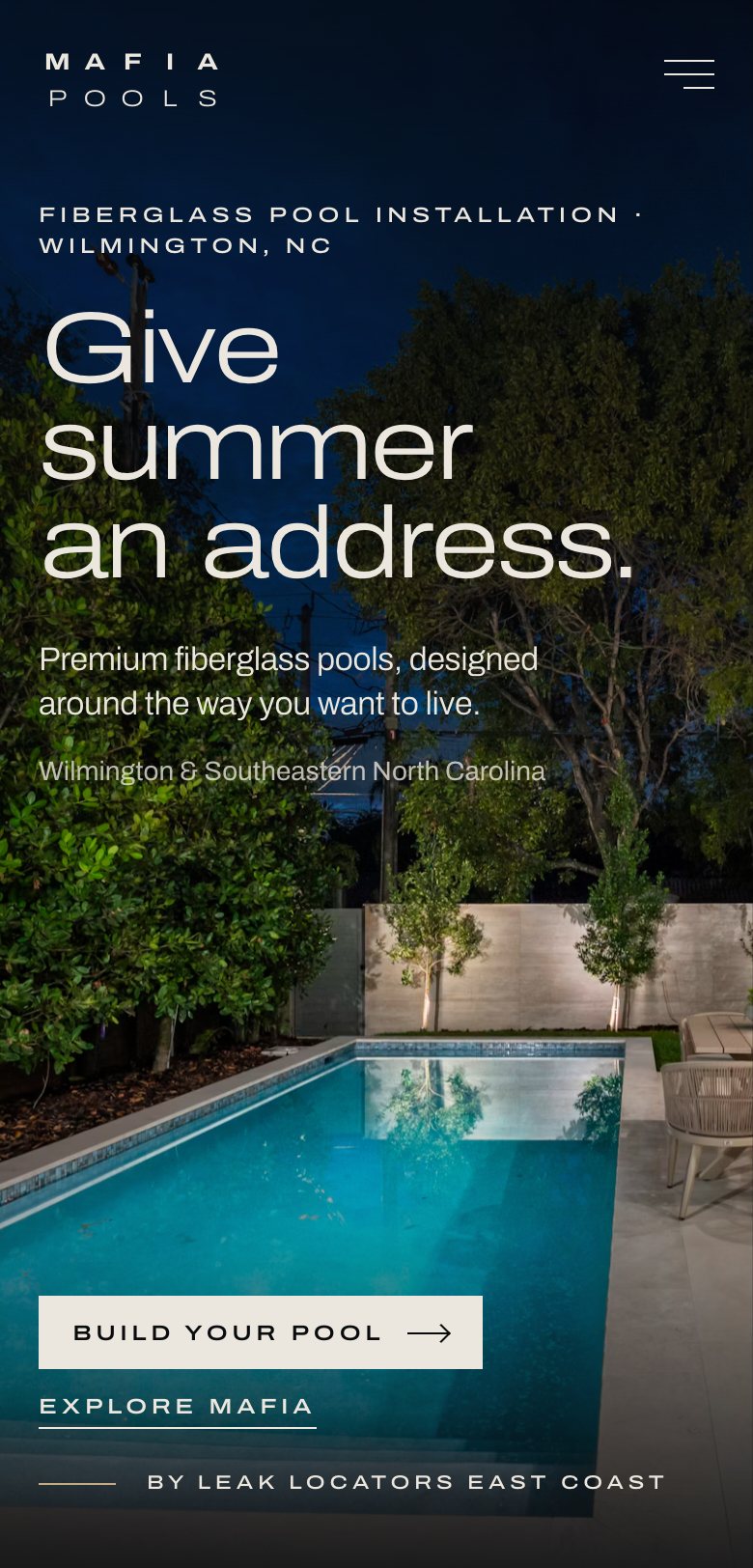 The Mafia Pools homepage on a phone